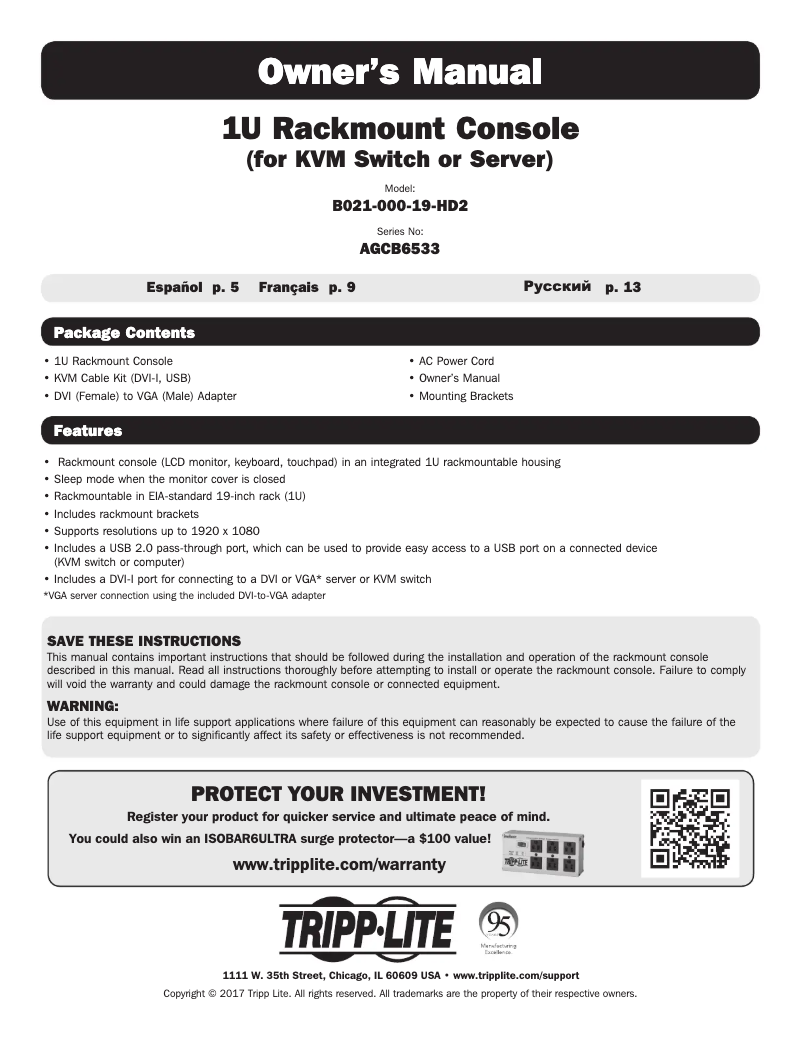 Image de la première page du manuel de l'appareil B021-000-19-HD2