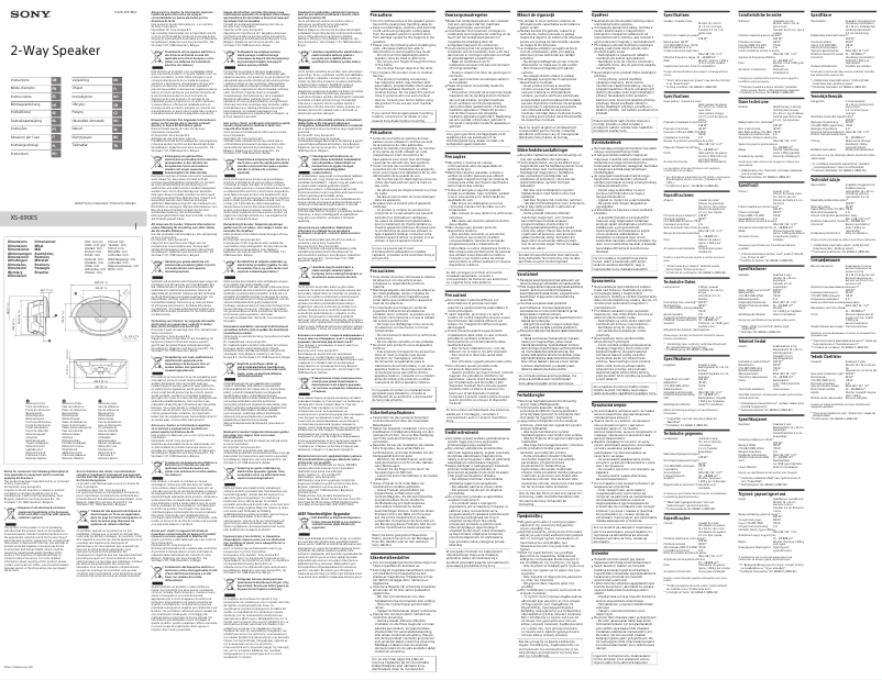 Page n°1 - Manuel utilisateur Sony XS-690ES