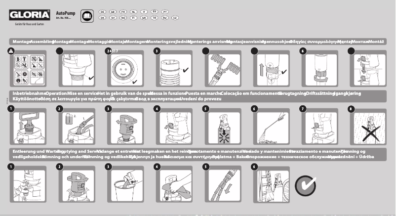 Page n°1 - Manuel utilisateur GLORIA AutoPump Set