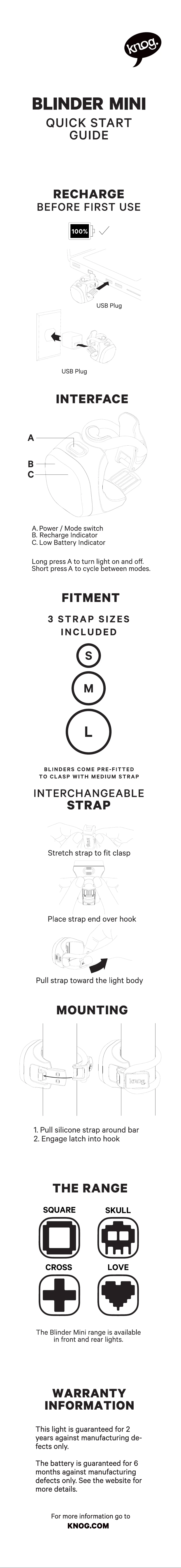 Página 1 del manual Manual de usuario Knog Blinder Mini Skull