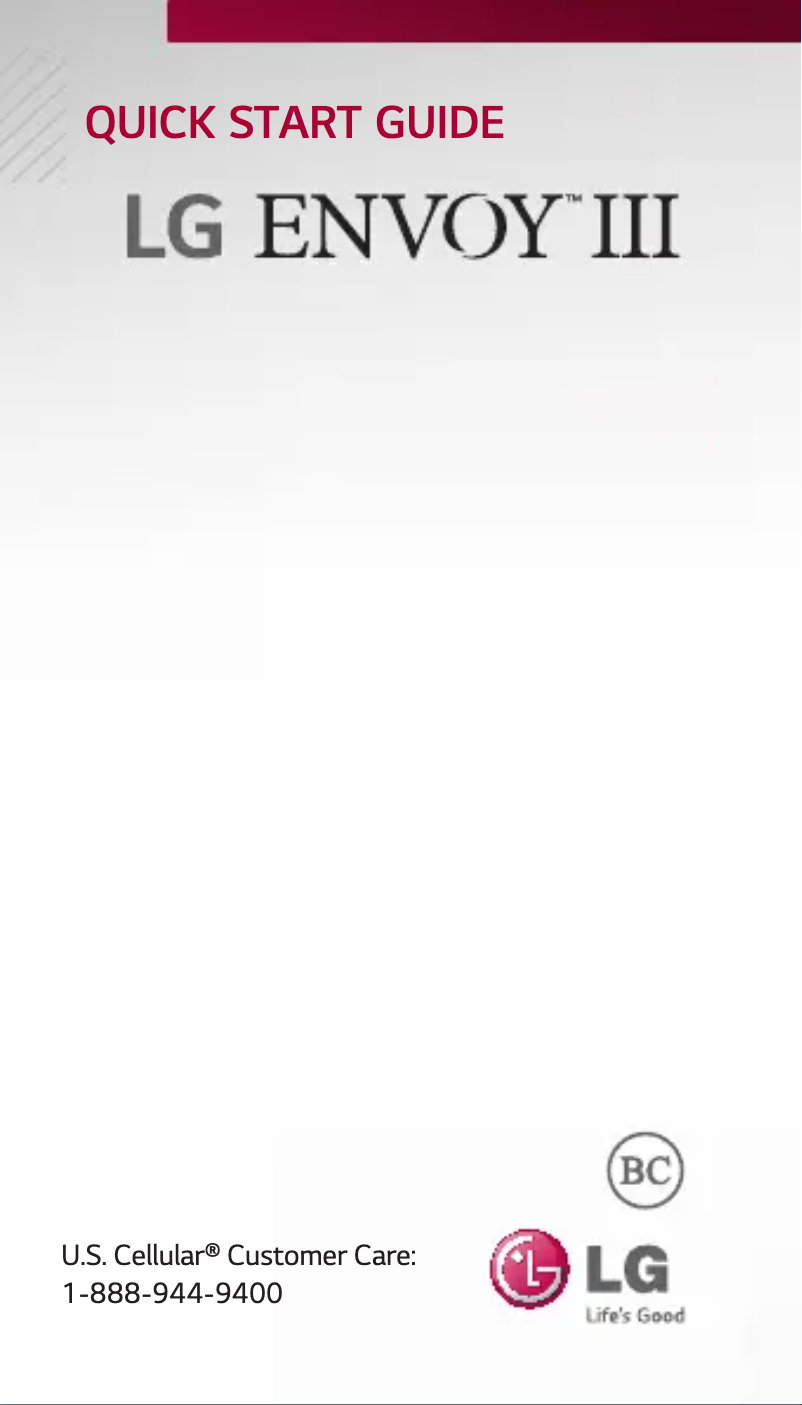 Page n°1 - Guide de démarrage rapide LG Envoy III