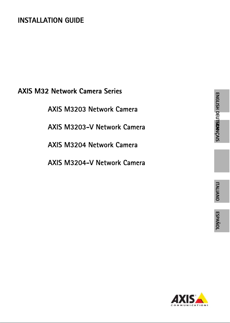 Page 1 de la notice Manuel utilisateur Axis M3203