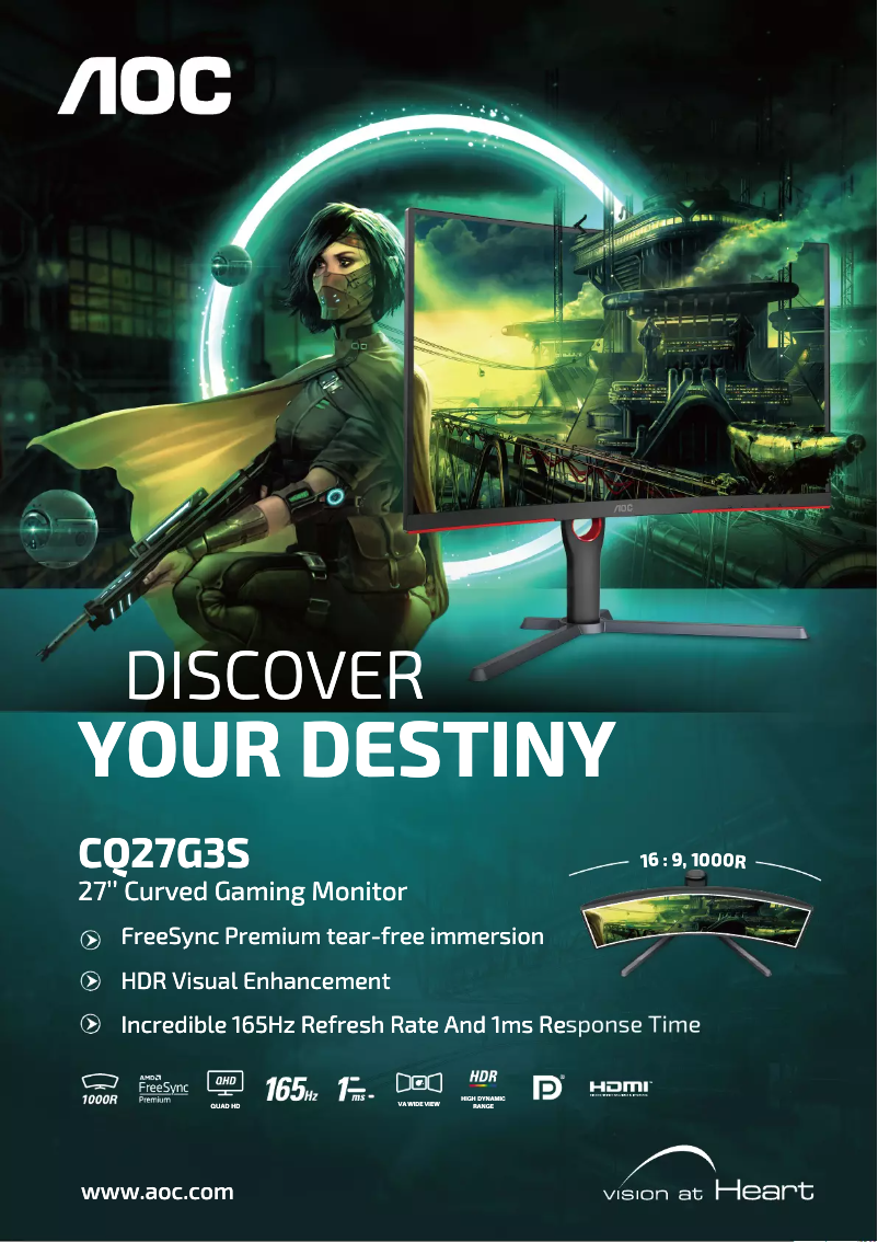 Page 1 de la notice Brochure AOC CQ27G3S