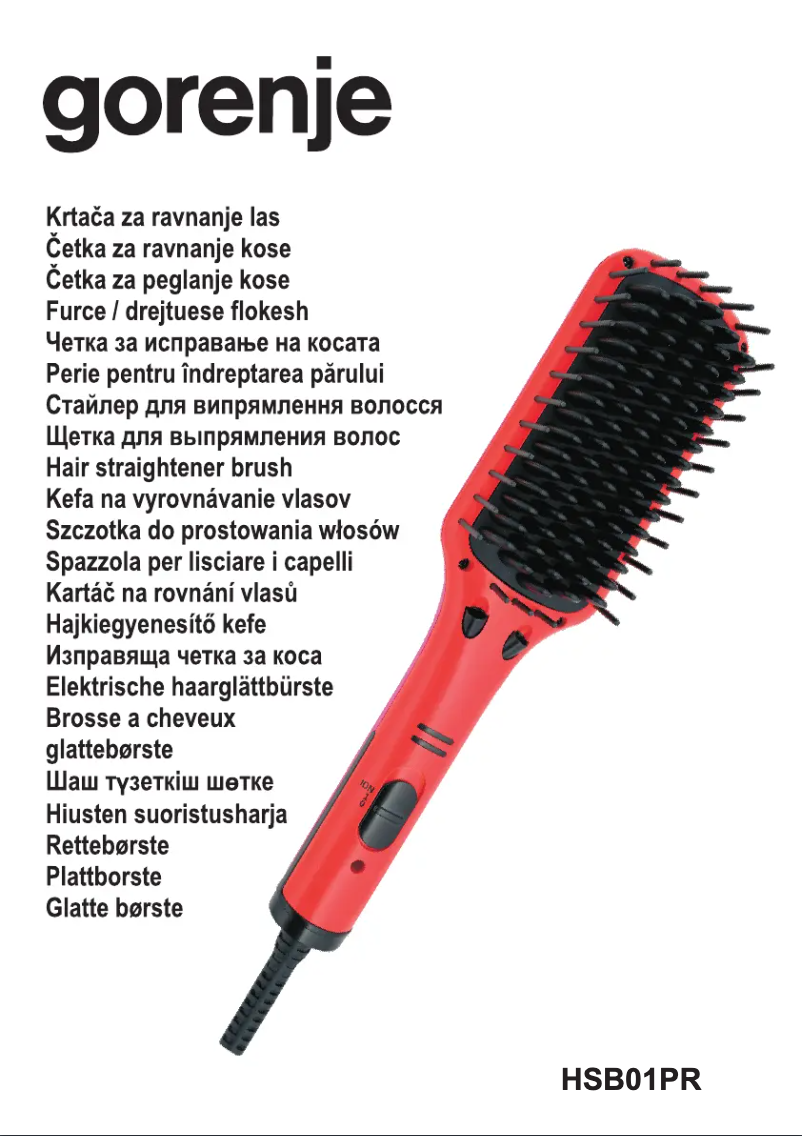 Page 1 de la notice Manuel utilisateur Gorenje HSB01PR