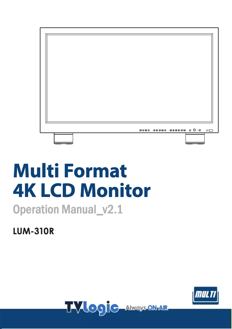 Page 1 de la notice Manuel utilisateur TVLogic LUM-310