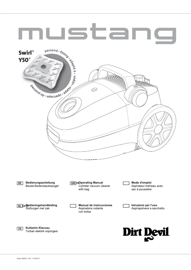 Página 1 del manual Manual de usuario Dirt Devil Mustang M7017-0