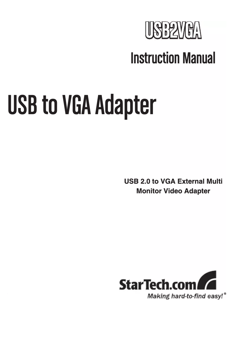 Image de la première page du manuel de l'appareil USB2VGA