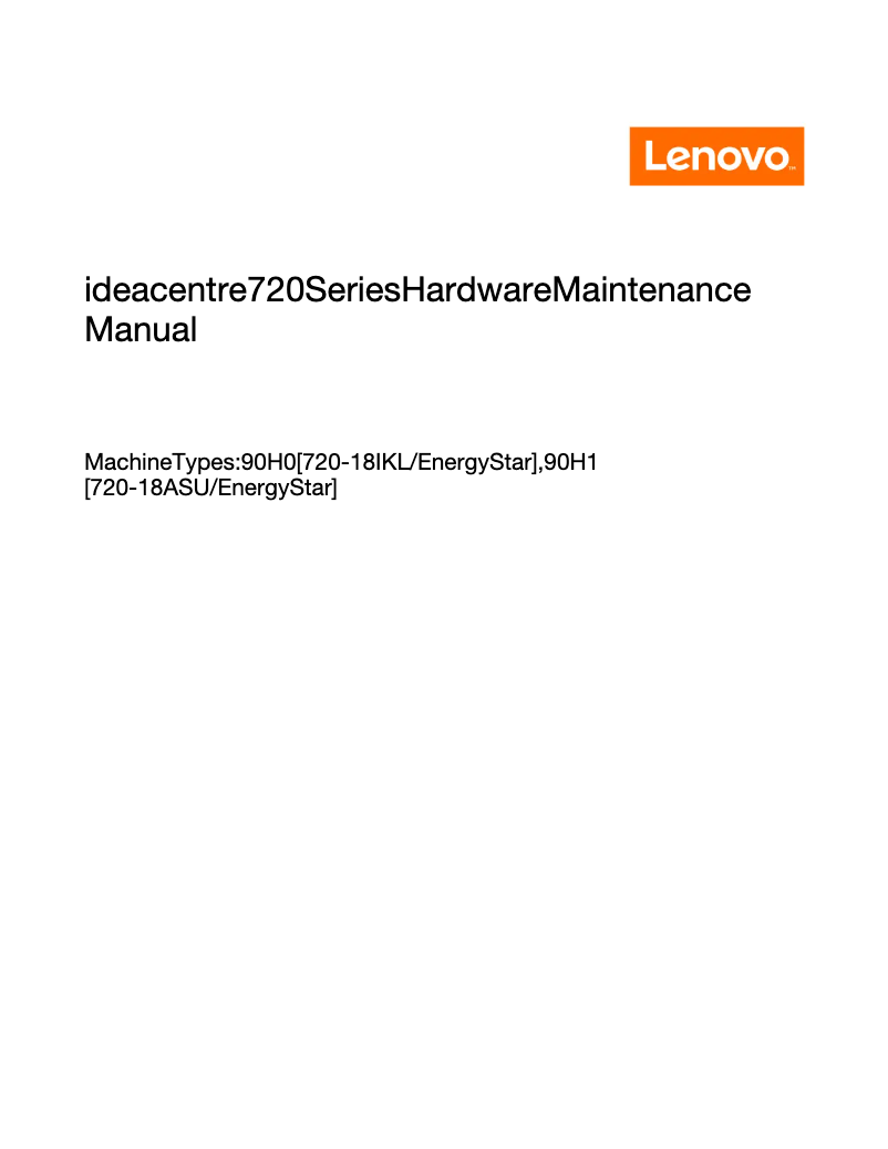 Page n°1 - Manuel utilisateur Lenovo IdeaCentre 720