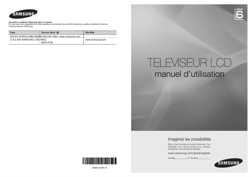 Page n°1 - Manuel utilisateur Samsung LA40A650A1R