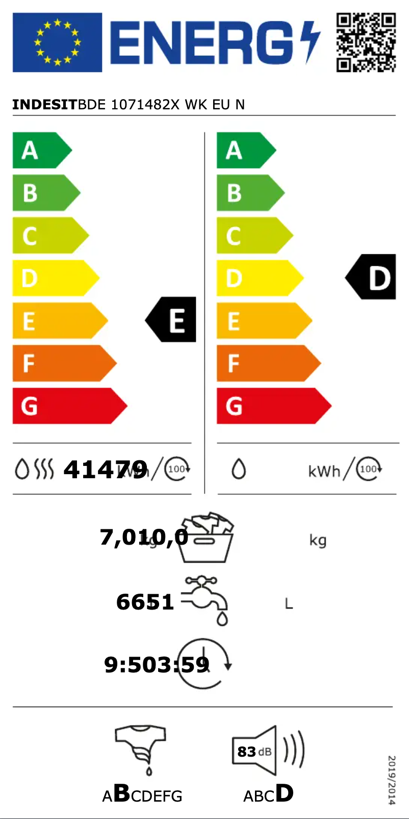 Imagen de la primera página del manual del dispositivo BDE 1071482X WK EU N