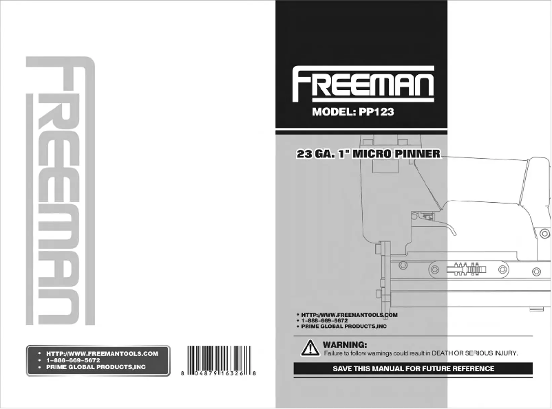 Page n°1 - Manuel utilisateur Freeman PP123