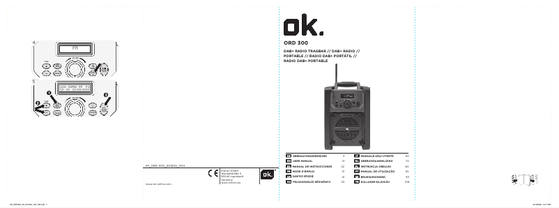 Page 1 de la notice Manuel utilisateur OK ORD 300