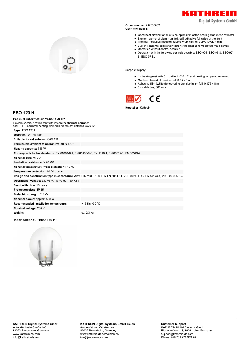 Image de la première page du manuel de l'appareil ESO 120 H