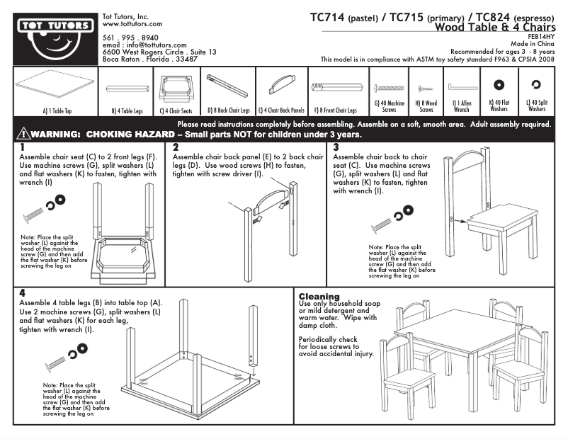 Page n°1 - Manuel utilisateur Tot Tutors TC714