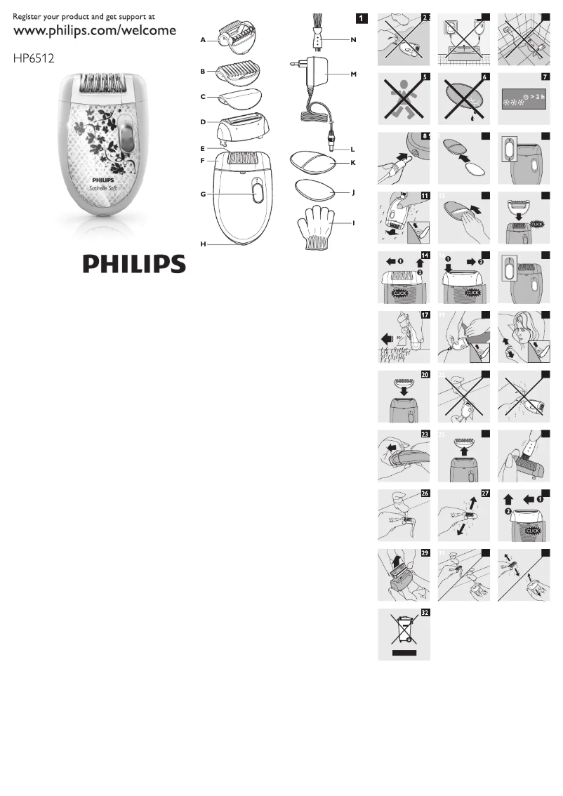 Page n°1 - Manuel utilisateur Philips Satinelle Soft HP6512