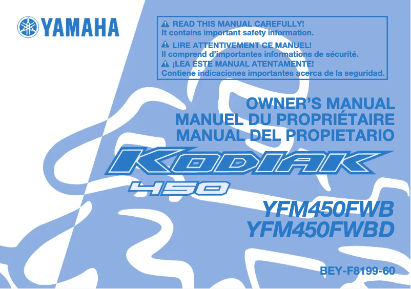 Imagen de la primera página del manual del dispositivo Kodiak 450 (2021)