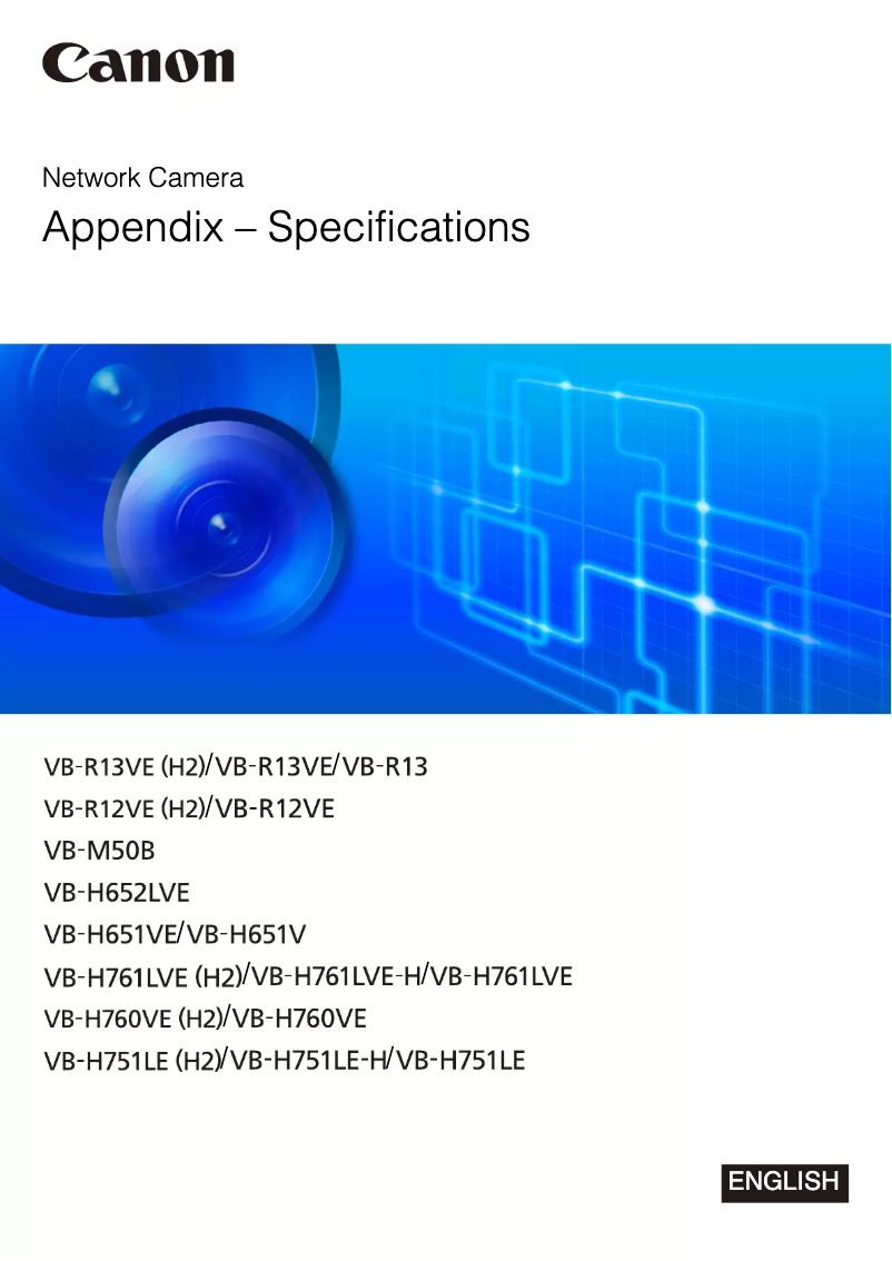 Página 1 del manual Ficha técnica Canon VB-H651VE