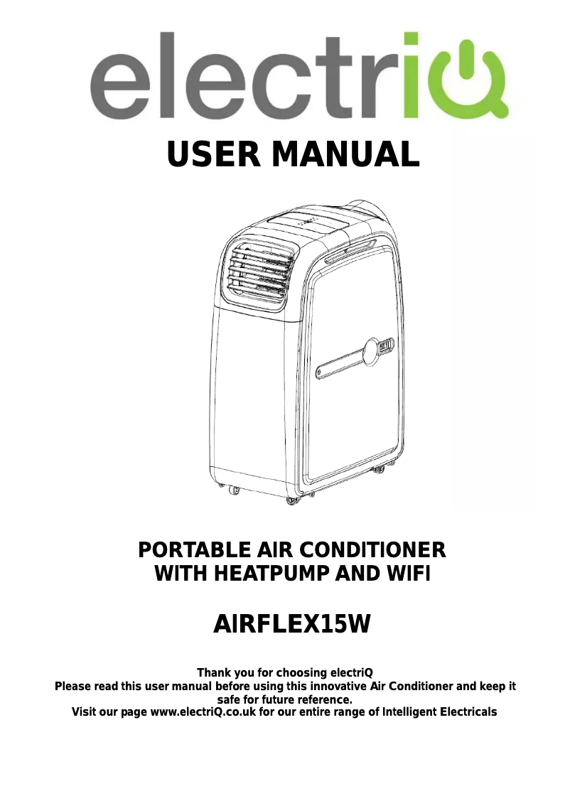 Page n°1 - Manuel utilisateur ElectriQ AIRFLEX15W