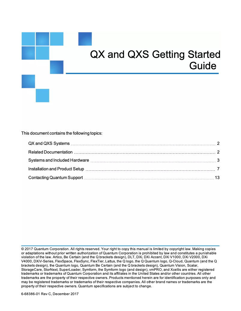 Page 1 de la notice Manuel utilisateur Quantum Xcellis QXS-312