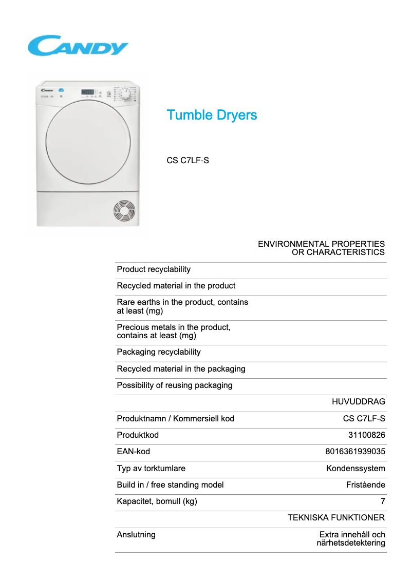 Image de la première page du manuel de l'appareil CS C7LF-S