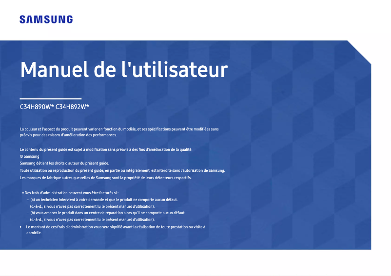 Page n°1 - Manuel utilisateur Samsung C34H892WGE