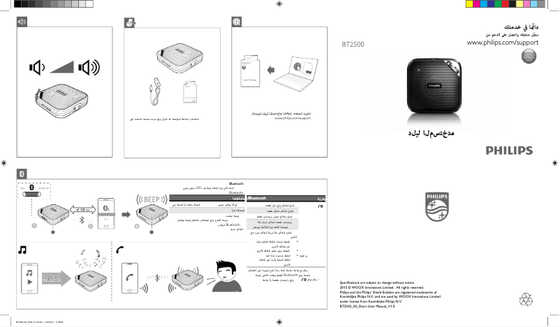 Page n°1 - Guide de démarrage rapide Philips BT2500W