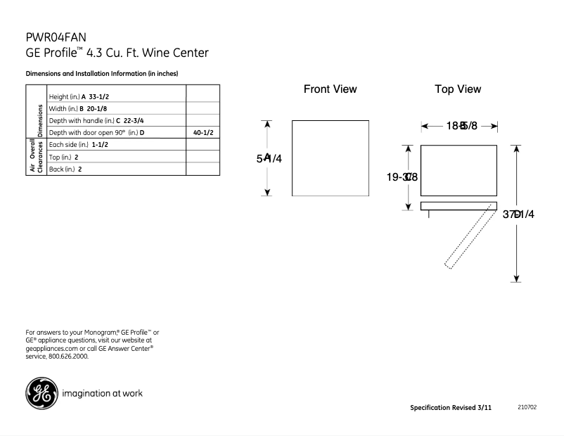 Imagen de la primera página del manual del dispositivo Profile PWR04FANBB