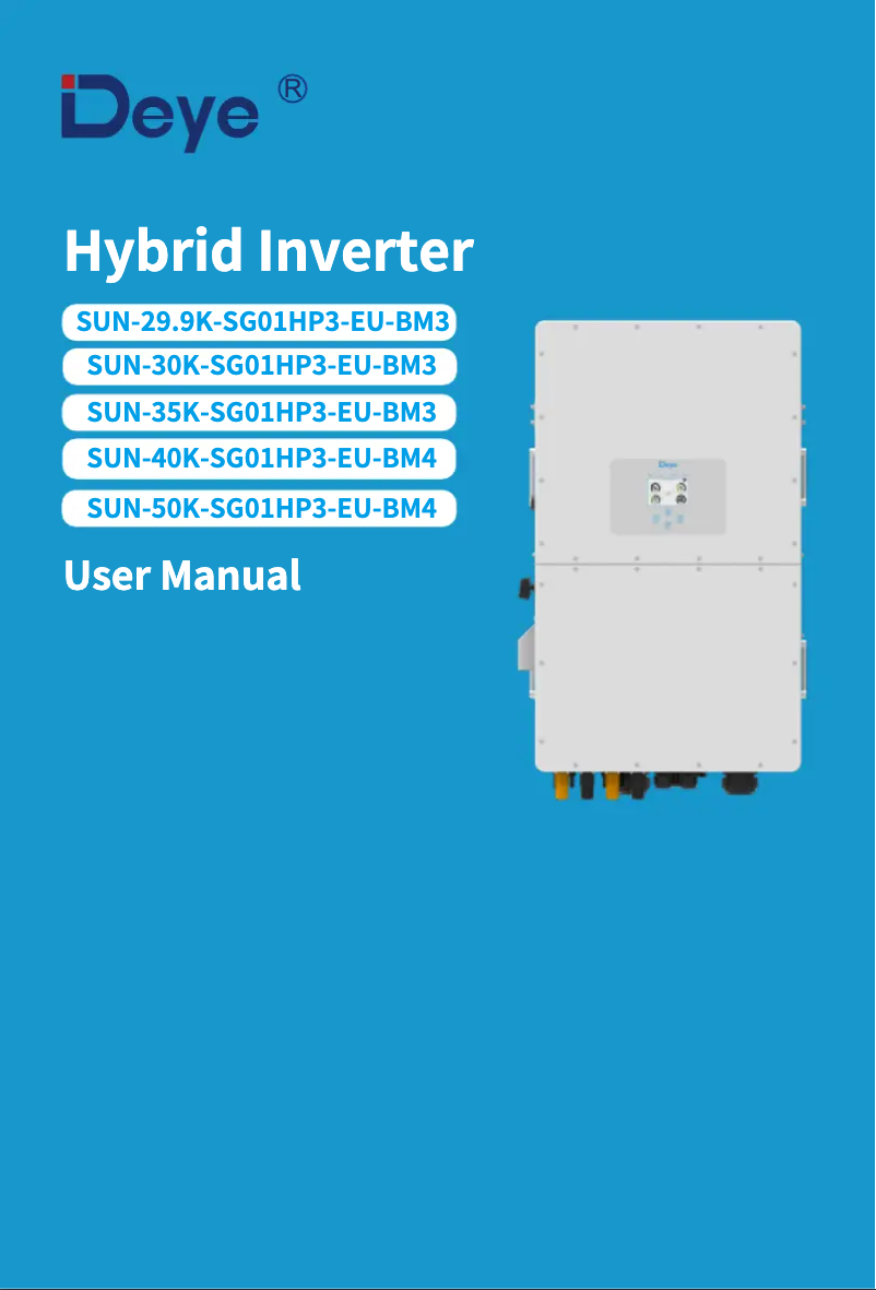 Page n°1 - Manuel utilisateur Deye SUN-29.9K-SG01HP3-EU-BM3