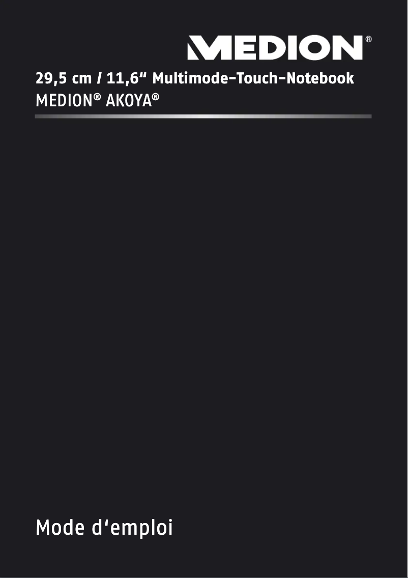 Image de la première page du manuel de l'appareil Akoya P2213T MD99096
