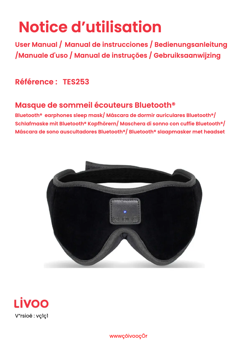 Page 1 de la notice Manuel utilisateur Livoo TES253