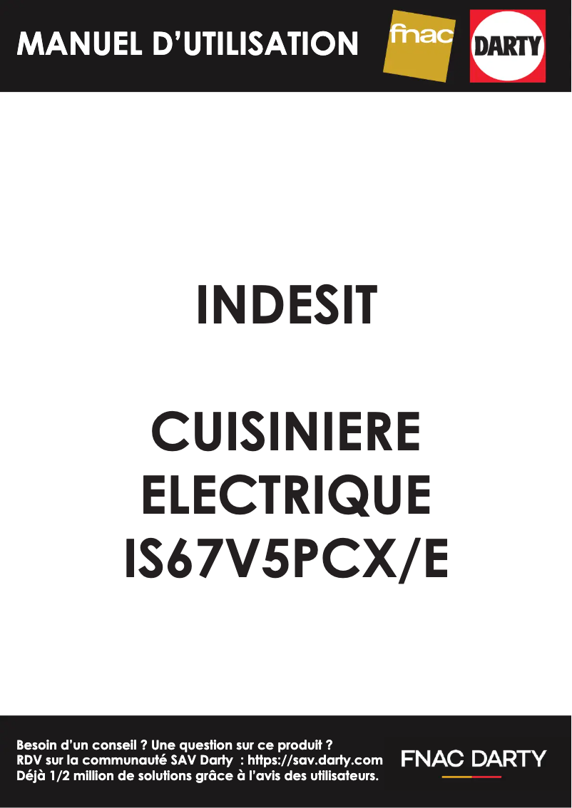 Page n°1 - Manuel utilisateur Indesit IS67V5PCX/E