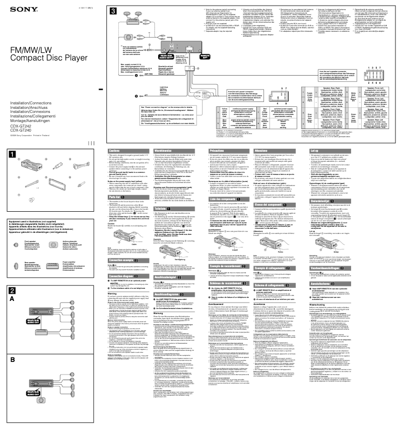 Image de la première page du manuel de l'appareil CDX-GT242