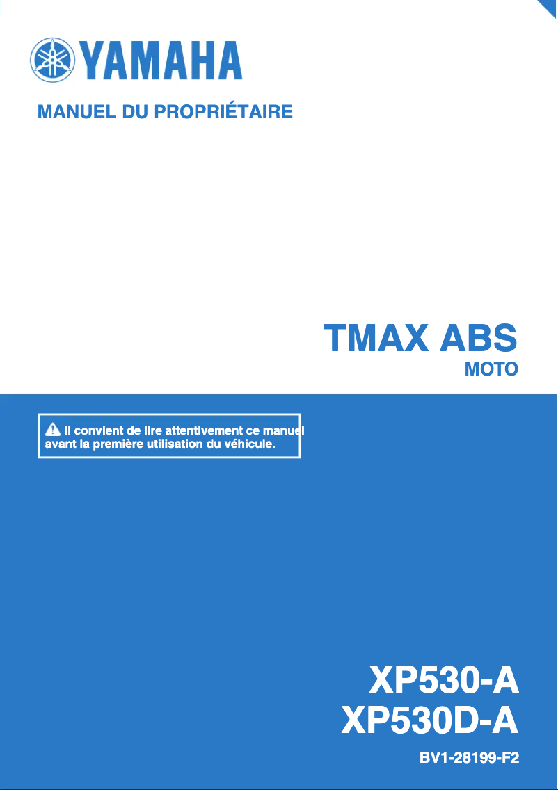 Page 1 de la notice Manuel utilisateur Yamaha TMAX (2019)