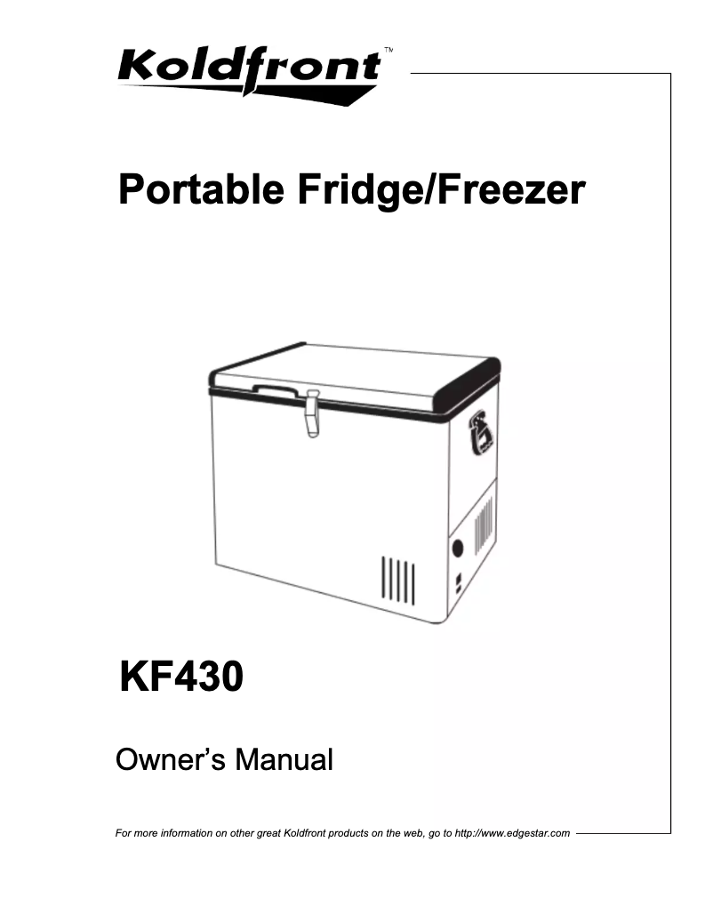 Page 1 de la notice Manuel utilisateur Koldfront KF430