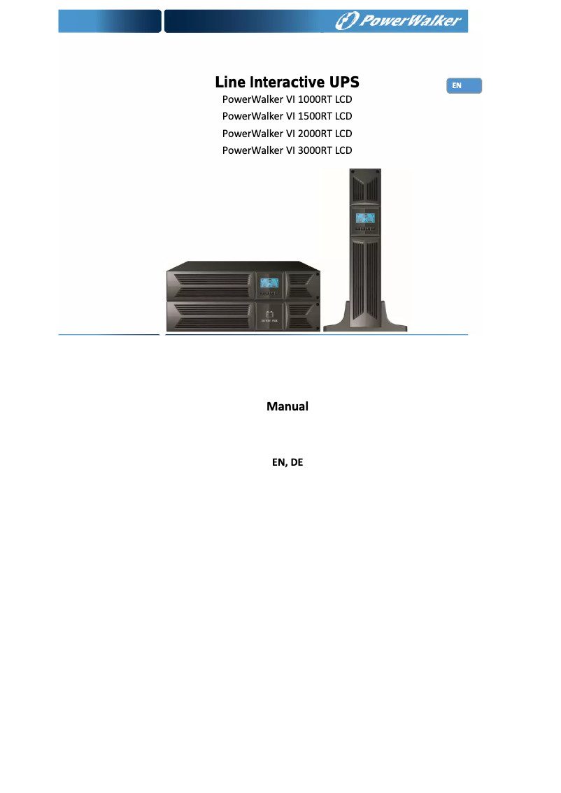 Page n°1 - Manuel utilisateur BlueWalker PowerWalker VI 1500RT LCD