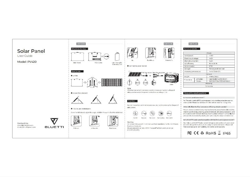 Page 1 de la notice Manuel utilisateur Bluetti PV420