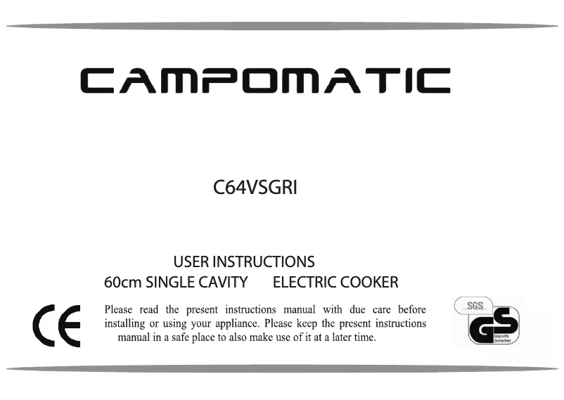Image de la première page du manuel de l'appareil C64VSGRI