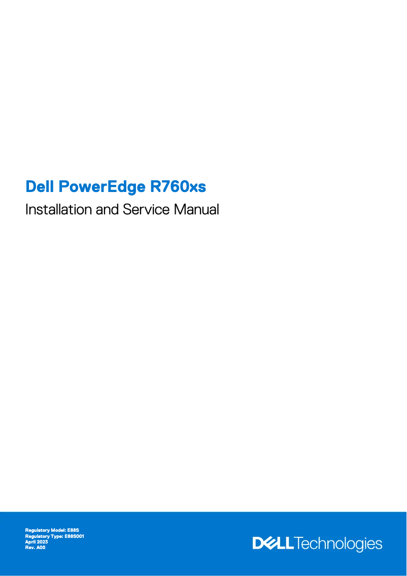 Page 1 of the manual User Manual Dell PowerEdge R760xs