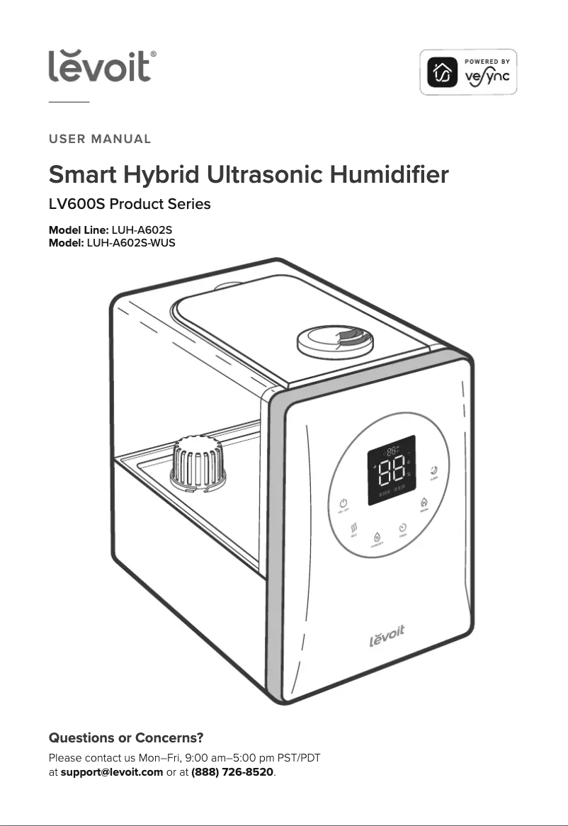 Page n°1 - Manuel utilisateur Levoit LV600S