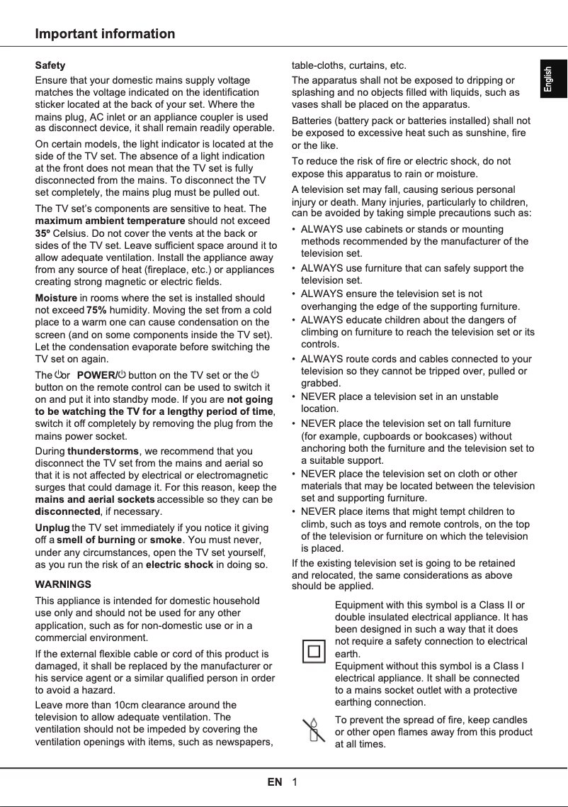 Page n°1 - Manuel utilisateur TCL 55P731