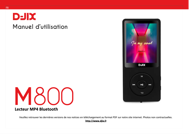 Page 1 de la notice Manuel utilisateur D-Jix M800