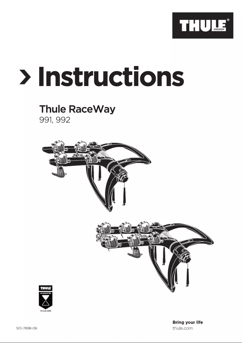 Page n°1 - Manuel utilisateur Thule RaceWay 2