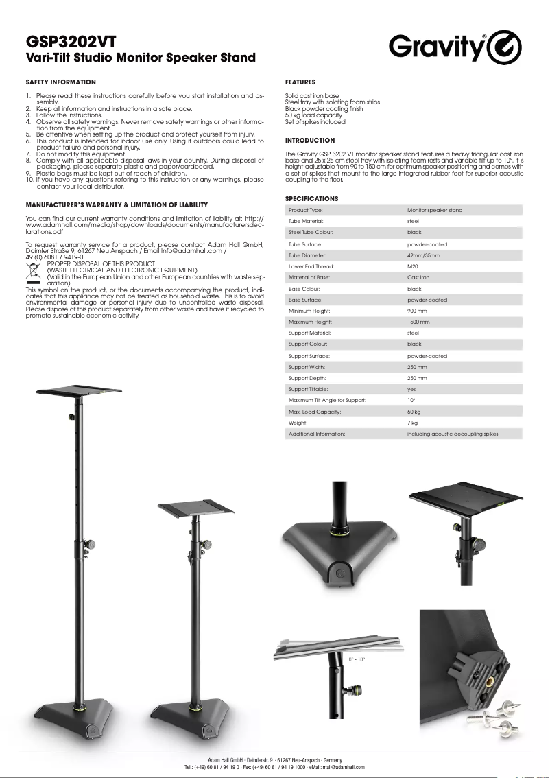 Image de la première page du manuel de l'appareil SP 3202 VT