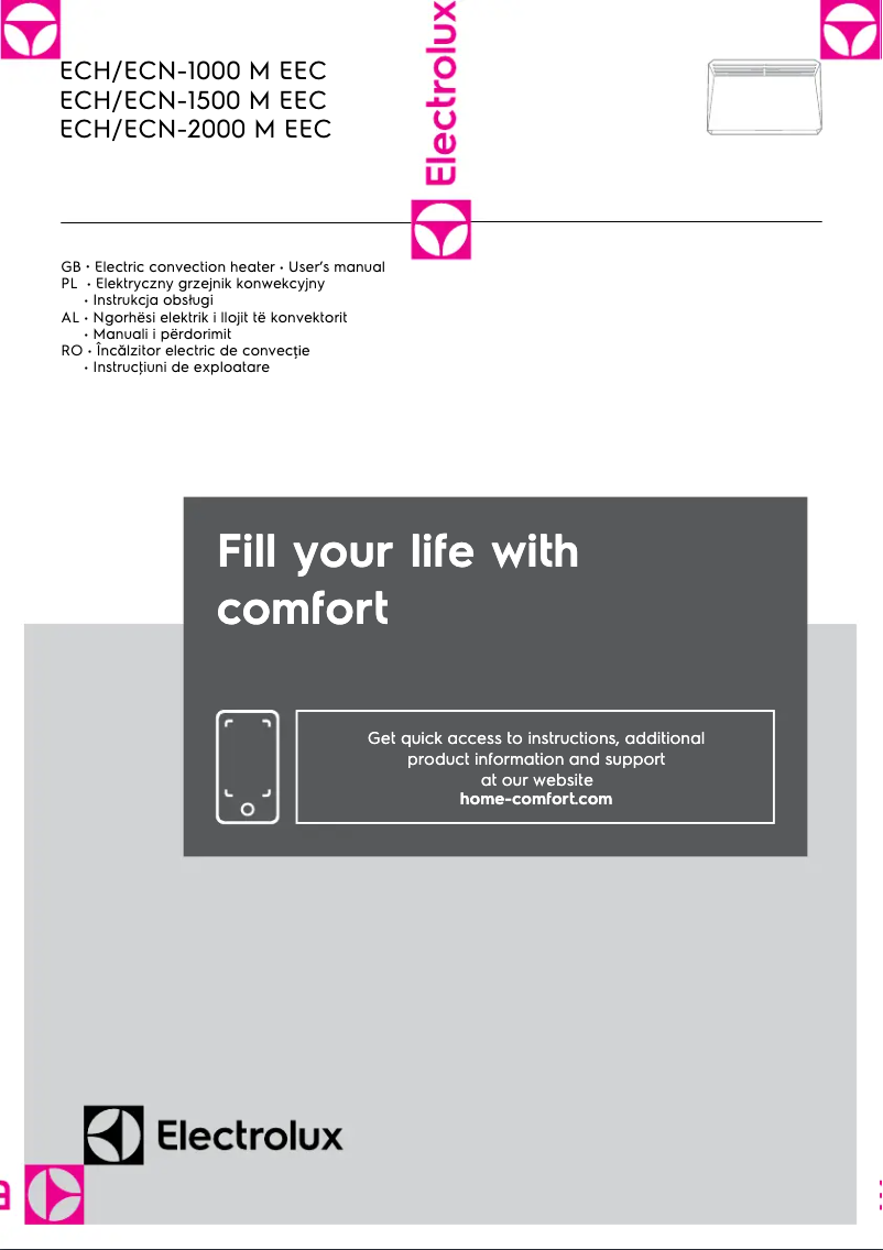 Page 1 de la notice Manuel utilisateur Electrolux ECH/ECN-1500 M EEC