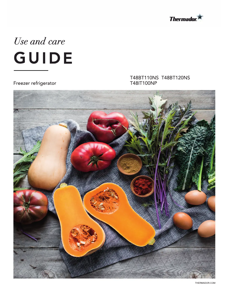 Page 1 de la notice Manuel d'utilisation et d'entretien Thermador T48BT110NS