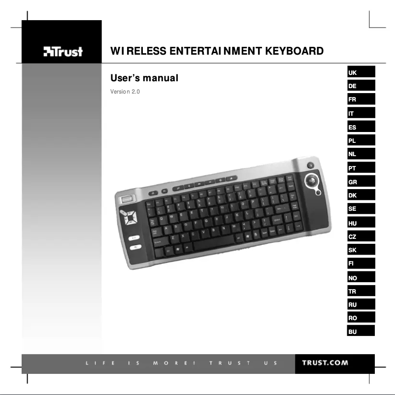 Page 1 de la notice Manuel utilisateur Trust 14909 Wireless Entertainment