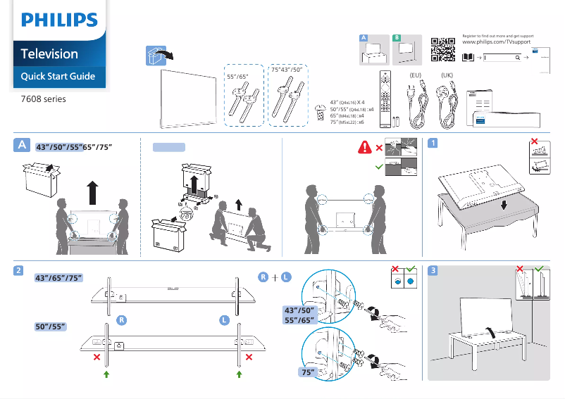 Página 1 del manual Guía de inicio rápido Philips 55PUS7608