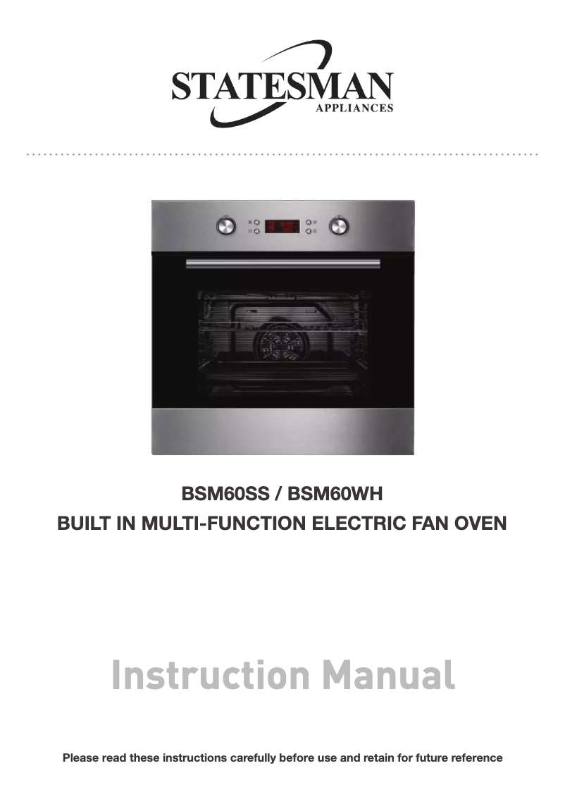 Page 1 of the manual User Manual Statesman BSM60SS