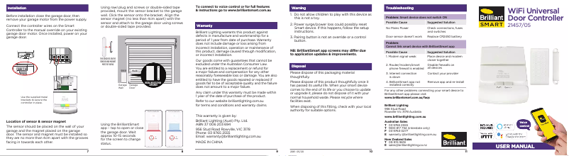 Page n°1 - Manuel utilisateur Brilliant 21457/05