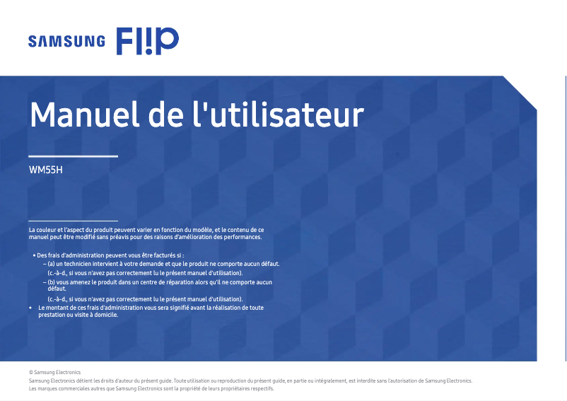 Page n°1 - Manuel utilisateur Samsung WM55H